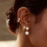 Fairley | Double Pearl Ear Jackets - Gold