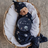 Snuggle Hunny | Baby Jersey Wrap & Beanie Set - Milky Way
