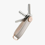 Orbitkey | Leather Key Organiser - Stone/Grey Stitching