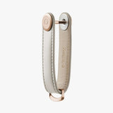 Orbitkey | Leather Key Organiser - Stone/Grey Stitching