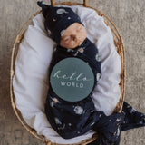 Snuggle Hunny | Baby Jersey Wrap & Beanie Set - Milky Way