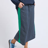 Elm | Sloane Skirt - Navy & White Stripe