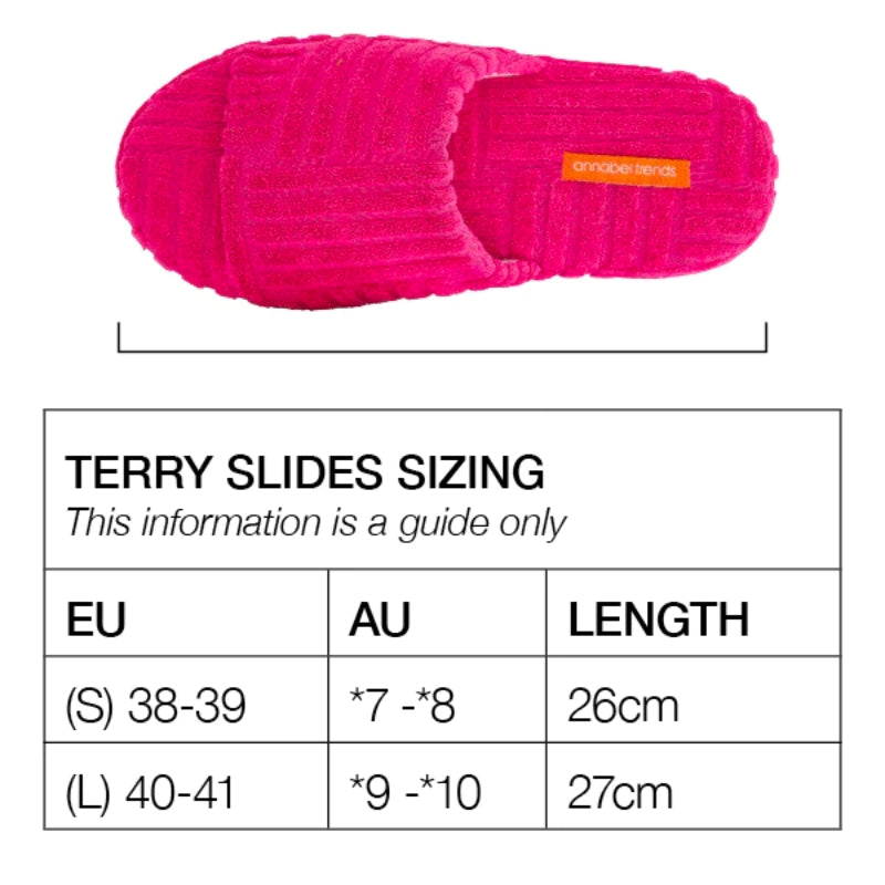 Annabel Trends | Terry Slipper Slides - Orange