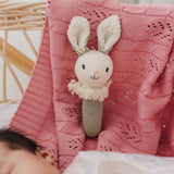 Nibbles the Bunny Knitted Rattle - Sage