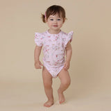 Short Sleeve Bodysuit w/ Frill - Alice's Tea Party
