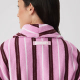 Hommey | Stripe Terry Robe - Fuchsia