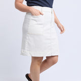 Elm | Atlas Denim Skirt - Vintage White