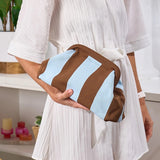 Annabel Trends | Dumpling Clutch - Sky Blue/Chocolate