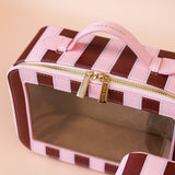 Fox & Fallow | Cosmetic Nested Trio Set - Burgundy Stripe