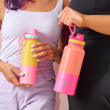 Annabel Trends | Wave Drink Bottle 1L - Orange & Pink