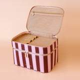 Fox & Fallow | Classic Vanity Case - Burgundy Stripe