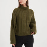 Tirelli | Chunky Cable Oversized Knit - Dark Moss