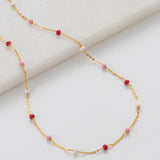 Zafino | Charlotte Necklace - Gold/Pink