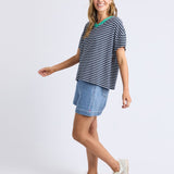 Elm | Sabrina Tee - Navy & White Stripe