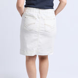 Elm | Atlas Denim Skirt - Vintage White