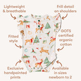 Short Sleeve Bodysuit w/ Frill - Prancer & Friends