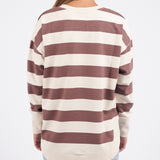 Foxwood | Striped Delilah Crew - Mocha