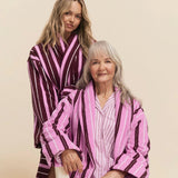 Hommey | Stripe Terry Robe - Fuchsia