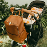 OiOi | Multitasker Nappy Backpack - Chestnut Brown Faux Leather