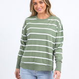 Foxwood | Farrah Stripe Long Sleeve - Sage/White