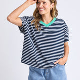 Elm | Sabrina Tee - Navy & White Stripe