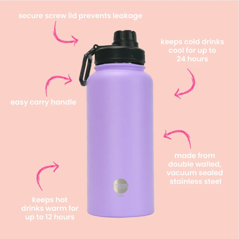 Annabel Trends | Watermate Drink Bottle 950ml - Pink Banksia