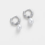 Zafino | Tessa Pearl Hoop - Silver