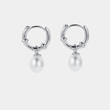 Zafino | Tessa Pearl Hoop - Silver