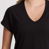 Stella + Gemma | Soho Cuff V Tee - Black