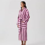 Hommey | Stripe Terry Robe - Fuchsia