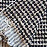 Pearl Turkish Cotton Hand Towel - Black & White