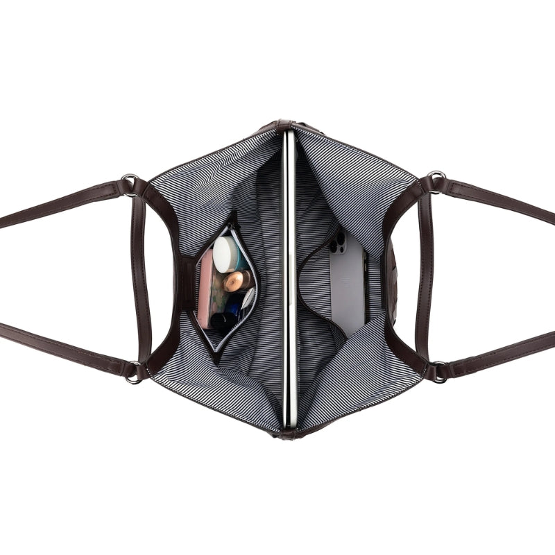 Black Caviar Designs | Waverly 3pc Woven Handbag Tote - Cocoa