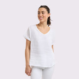Love From Italy | Calypso V-Neck S/S Top - White