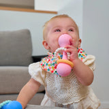 Annabel Trends | Silicone Dumbbell Rattle - Pink