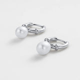 Zafino | Tessa Pearl Hoop - Silver