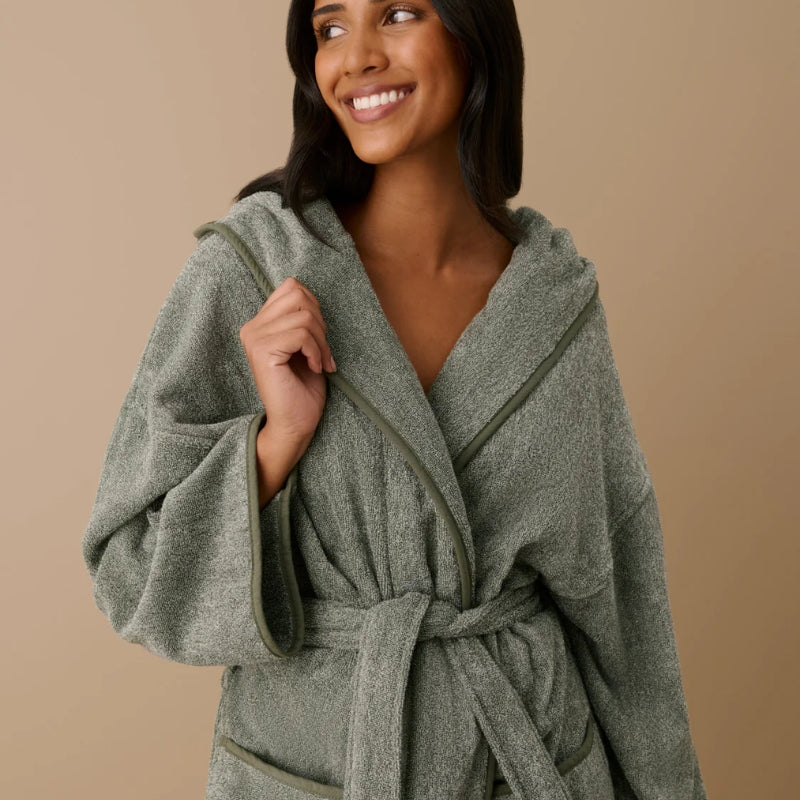 Hommey | Hooded Marle Robe - Lotus