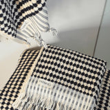 Pearl Turkish Cotton Hand Towel - Black & White