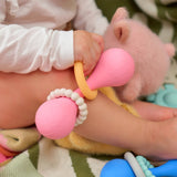 Annabel Trends | Silicone Dumbbell Rattle - Pink