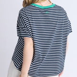 Elm | Sabrina Tee - Navy & White Stripe