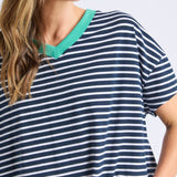 Elm | Sabrina Tee - Navy & White Stripe