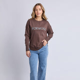 Foxwood | Simplified Metallic Crew - Coffee/Light Blue