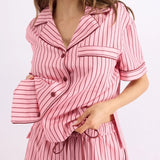 Hommey | Short Sleeve Sleep Shirt - Rocky Road Stripes
