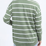 Foxwood | Farrah Stripe Long Sleeve - Sage/White