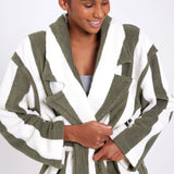 Hommey | Terry Robe - Matcha Stripes