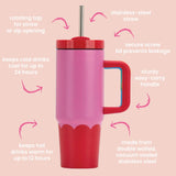 Annabel Trends | Wave Super Sip 850ml - Pink & Red