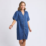 Elm | Demi Denim Dress - Dark Blue Wash