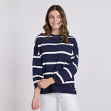 Stella + Gemma | Newport Relaxed Crew - Navy Stripe