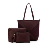 Black Caviar Designs | Renee 3pc Suedette Handbag - Burgundy