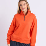 Foxwood | College Contrast Zip Crew - Grenadine