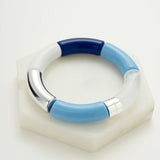 Zafino | Tube Bangle - Blue/Silver